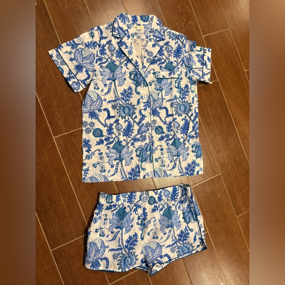 Authentic roller rabbit pajama set size small blue and white brand new - Picture 2 of 7